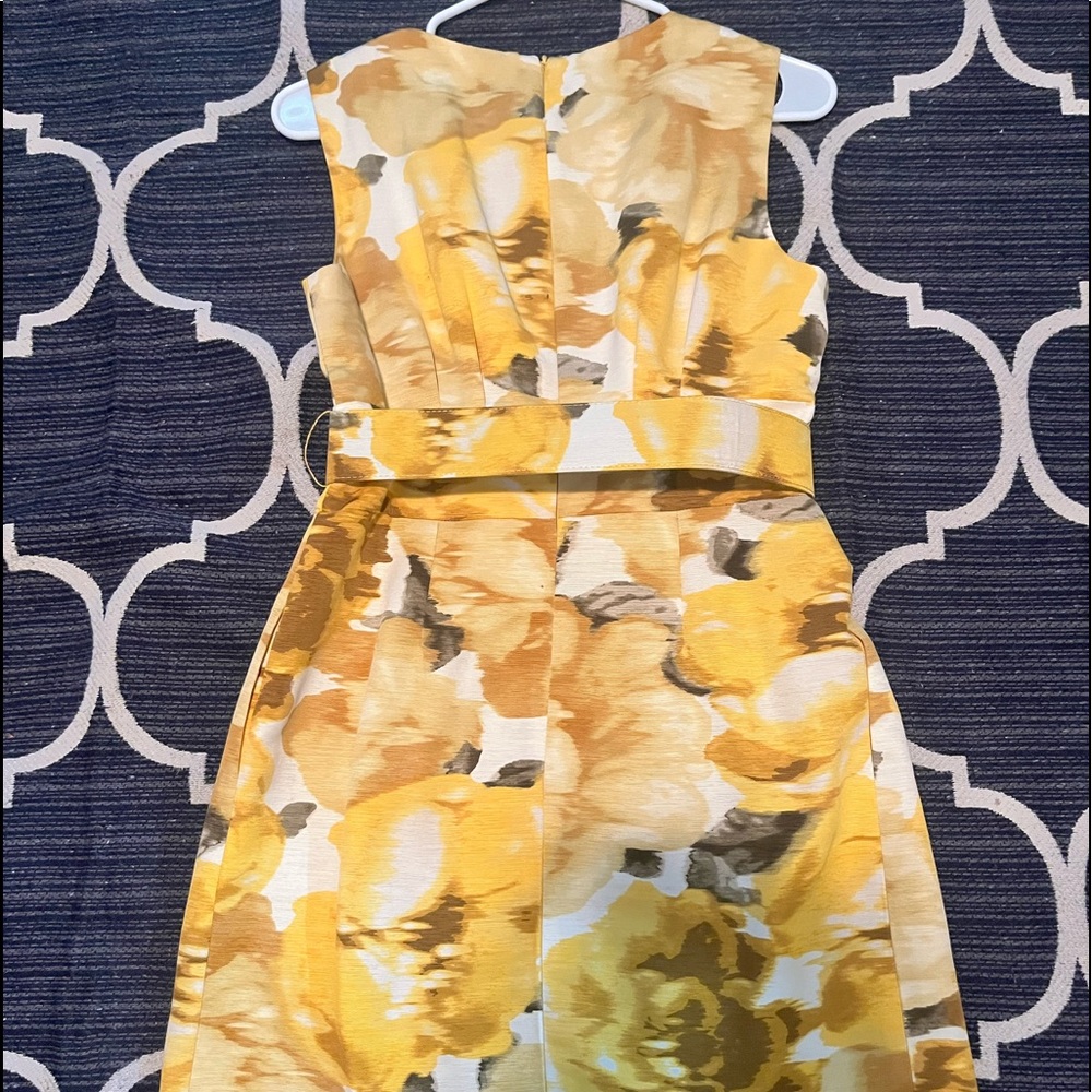 Yellow floral knee length dress